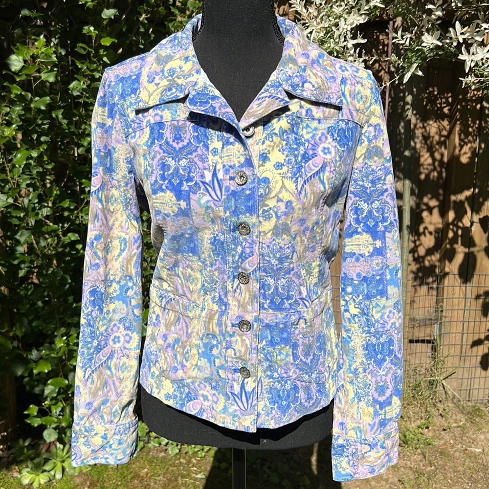 Christopher & Banks light weight corduroy Size small blue yellow pink lilac